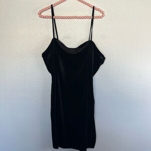 EUC H&M Velvet Mini Sleeveless black Dress Stretchy sz XL